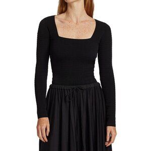 PROENZA Schouler Women Square Neck Quilted Sweater Sz XL White Label